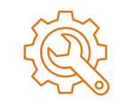 Icono de engranaje con herramienta, representa soporte técnico y configuración profesional. Icono de engranaje con herramienta, representa soporte técnico y configuración profesional.